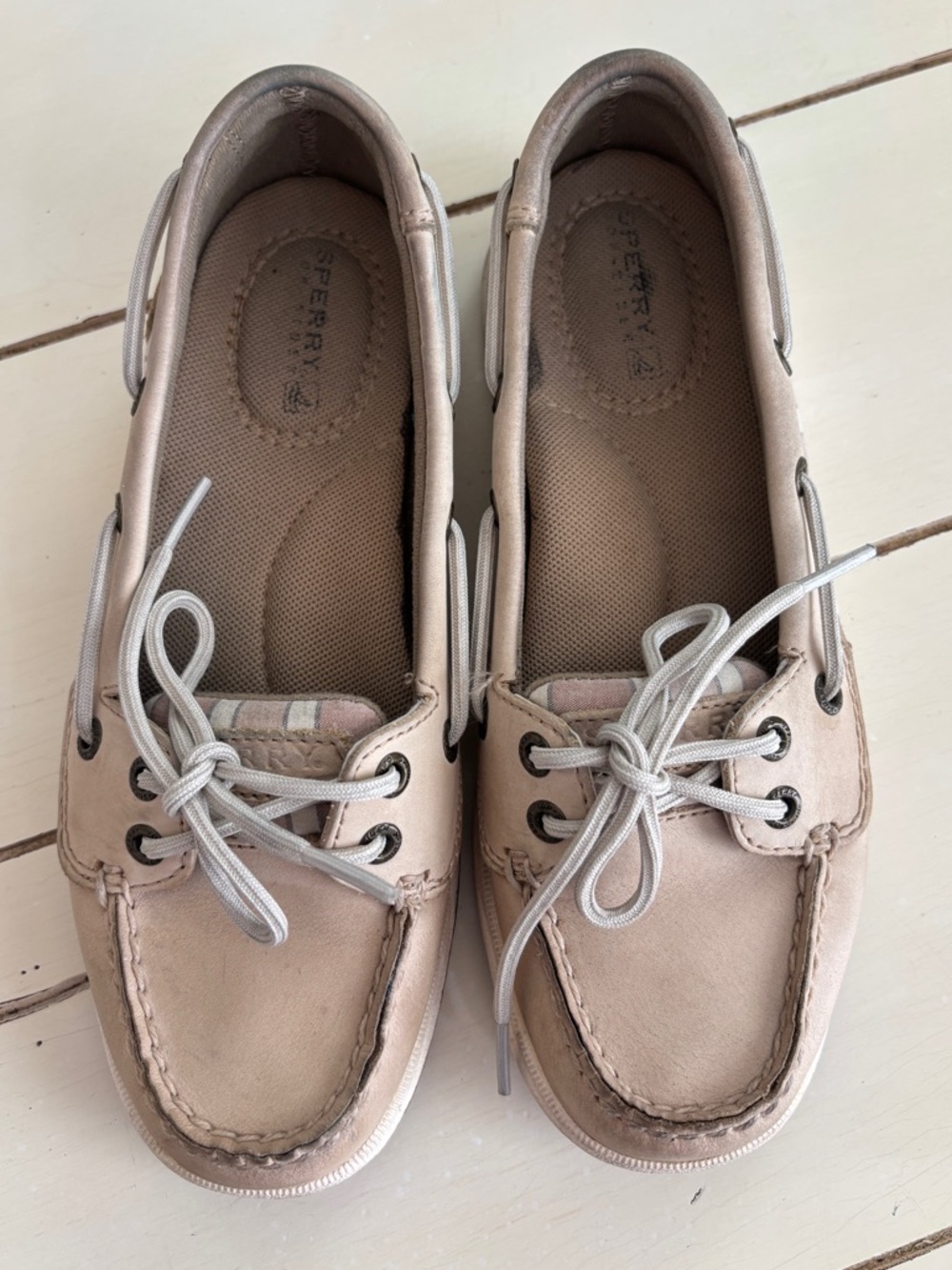 Sperry Top Sider Anglefish Boat Shoes Striped Leather Casual Flats Womens Size 5